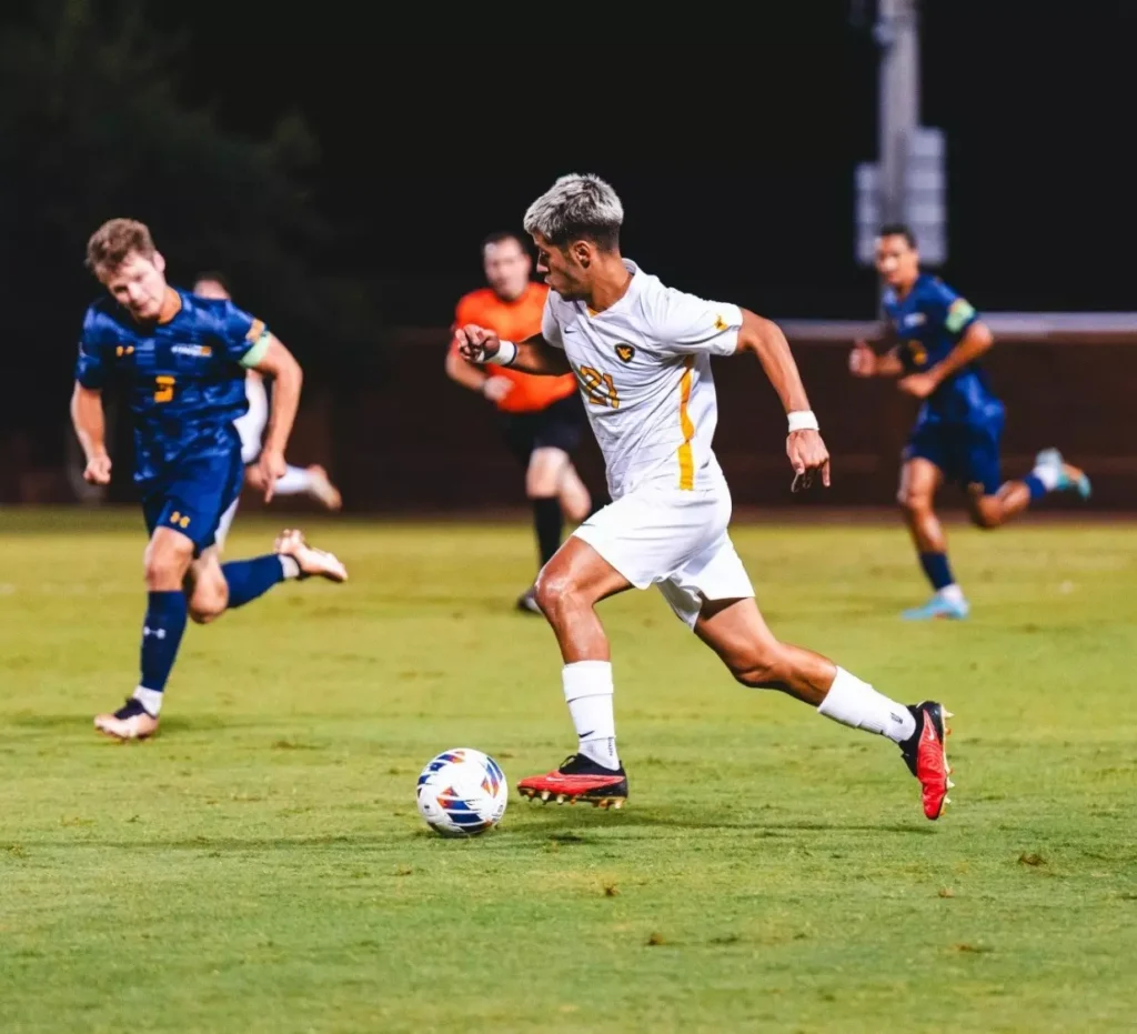 Former WVU Soccer player Constantinos Christou. Photo courtesy of WVU Athletics.